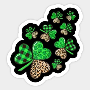 Irish St Patricks Day Shamrock Irish Leopard Print Women Sticker